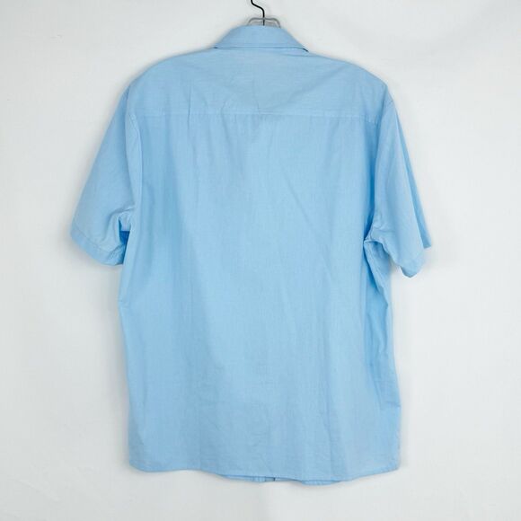 Men's Solid Light Blue Button-Down Short-Sleeve Shirt Medium NWOT - Picture 7 of 16